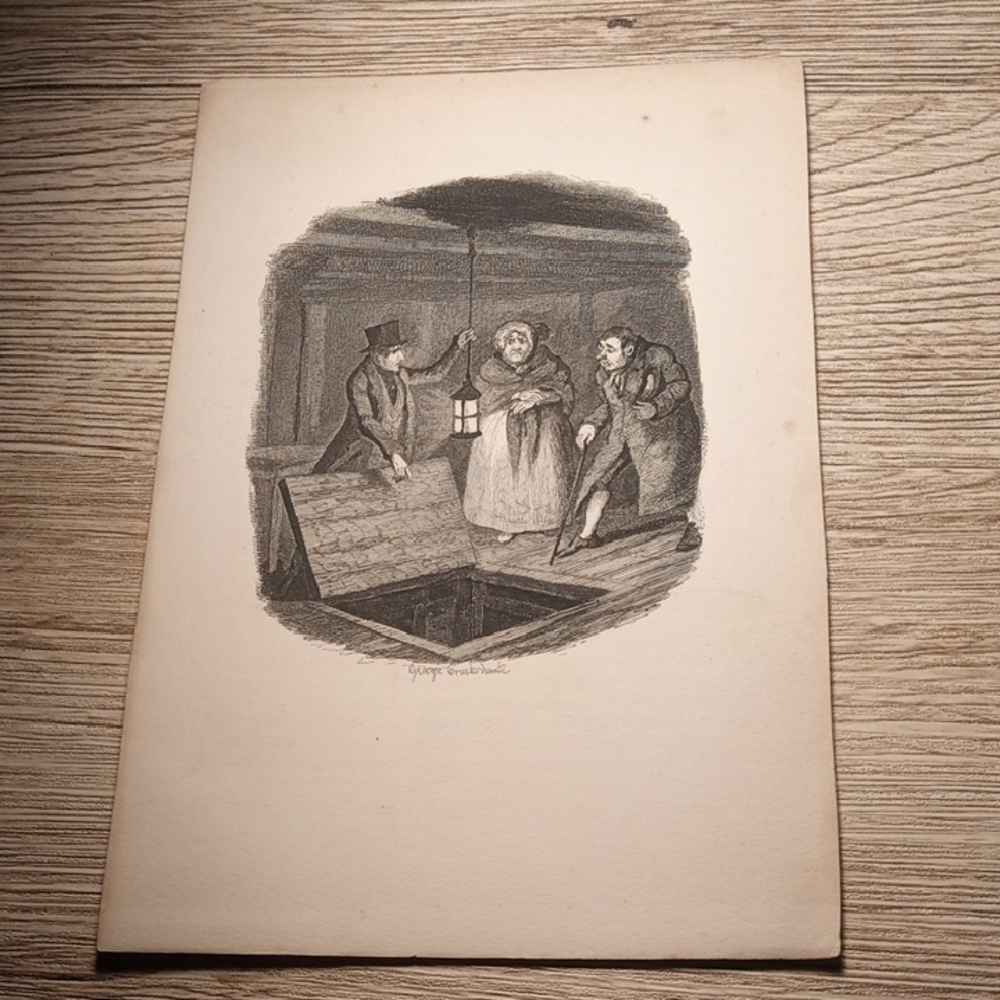 An illustraion by George Cruikshank - from the Dickens novel "Oliver Twist"